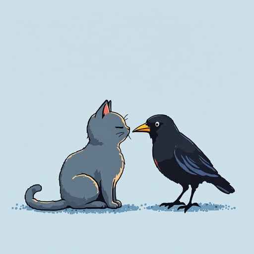 Cat Meets Crow