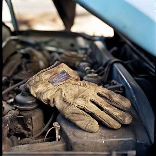 Worn mechanic gloves Worn mechanic gloves