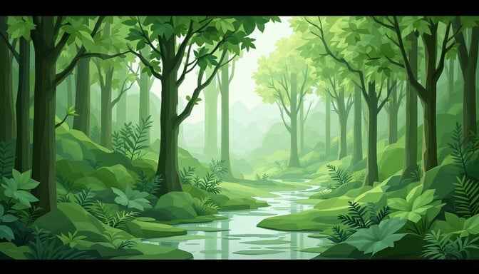 Misty Forest Stream