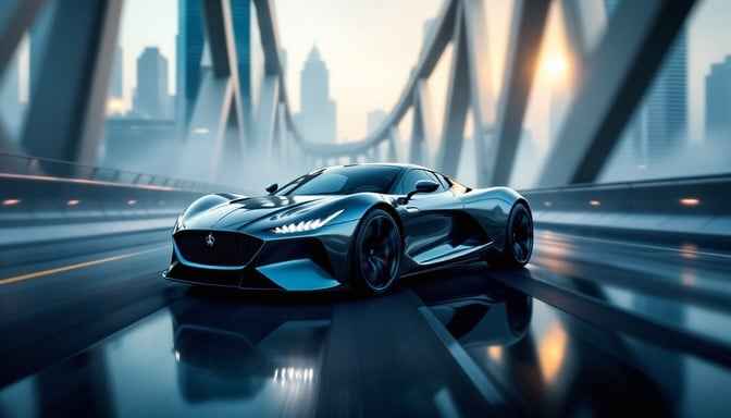 Sleek Blue Hypercar