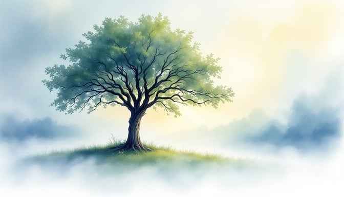 Misty Morning Tree