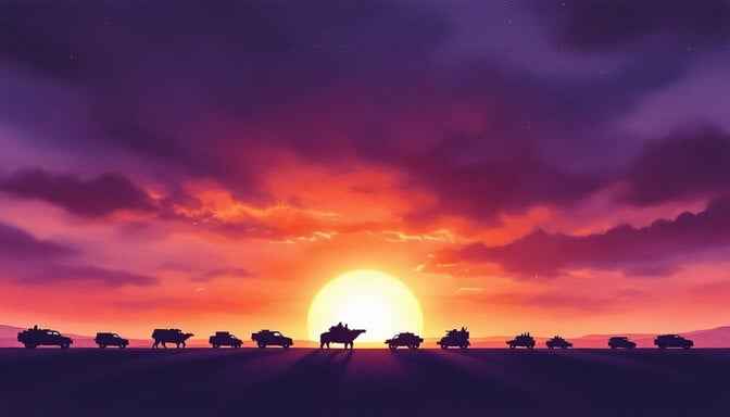Desert Sunset Convoy