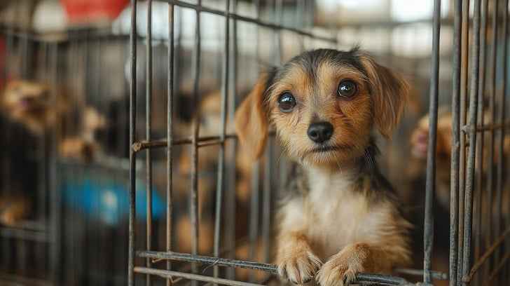 Puppy behind bars Puppy behind bars