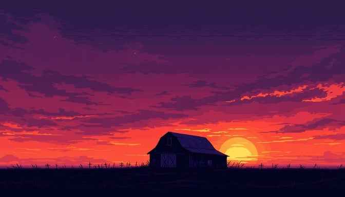 Pixel Barn Sunset Pixel Barn Sunset