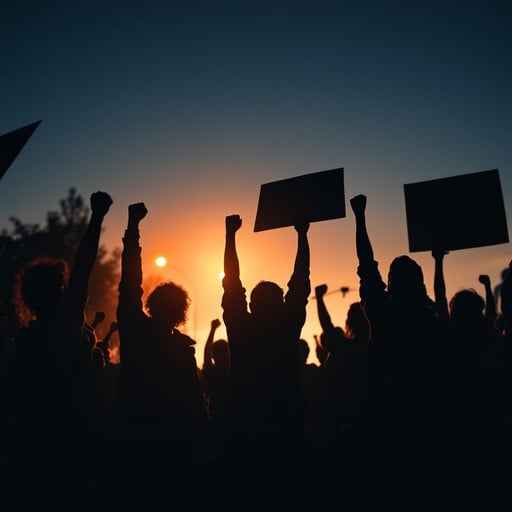 Unity Against Sunset