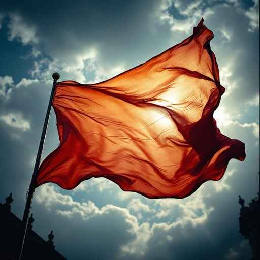 Billowing Red Banner