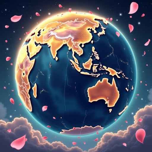 Earth's Sakura Glow Earth's Sakura Glow