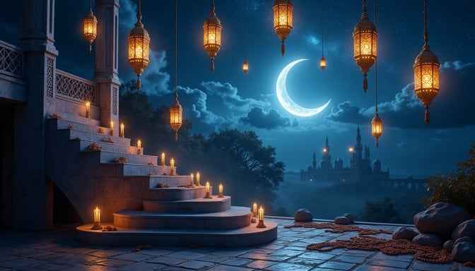 Sacred Moonlit Ascent