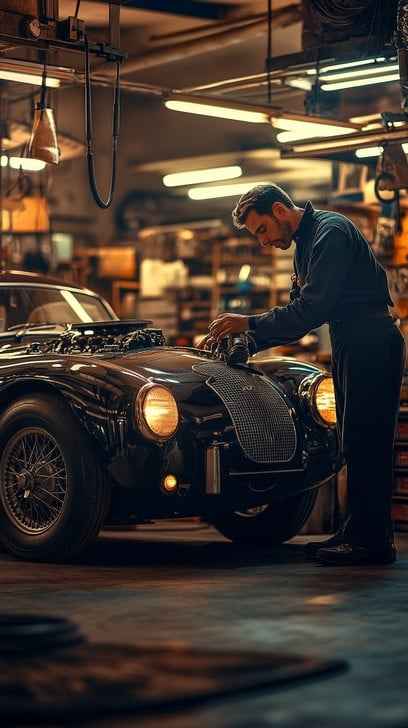 Mechanic fixing car Mechanic fixing car