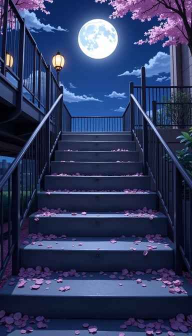 Moonlit Sakura Stairway Moonlit Sakura Stairway