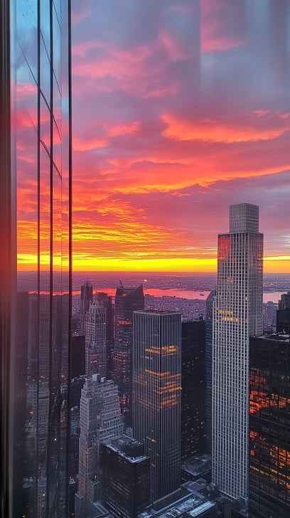 Sunset city view