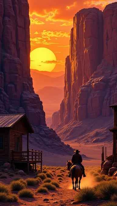 Frontier Sunset Silhouette