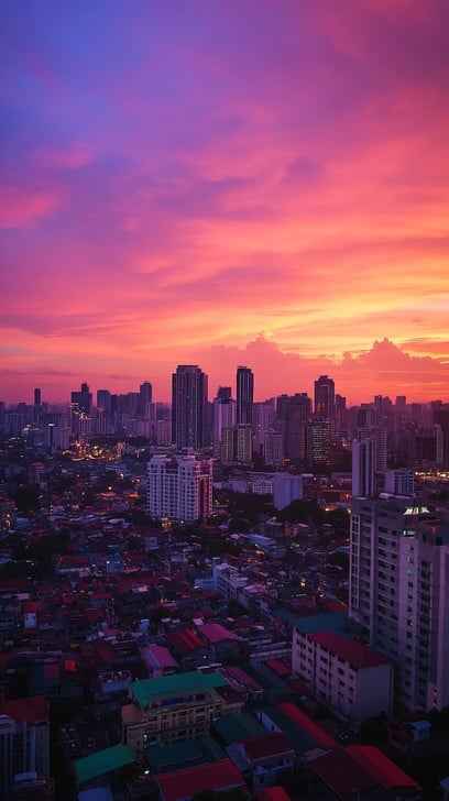 Dramatic skyline sunset