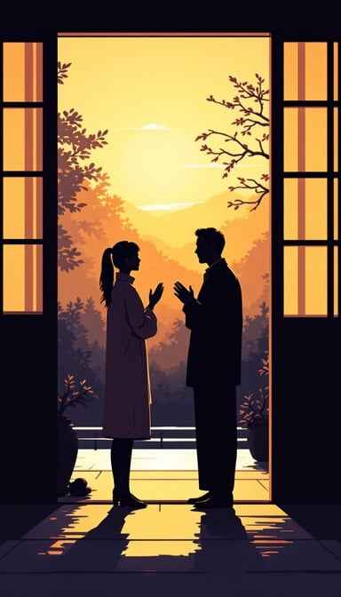 Sunset Silhouette Conversation