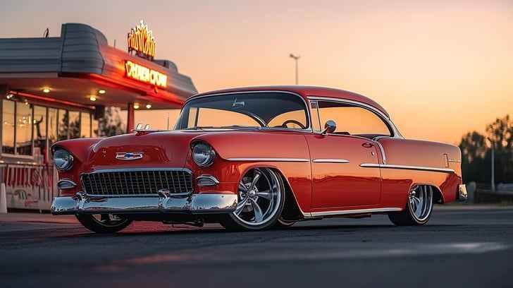 Classic Car Sunset Classic Car Sunset