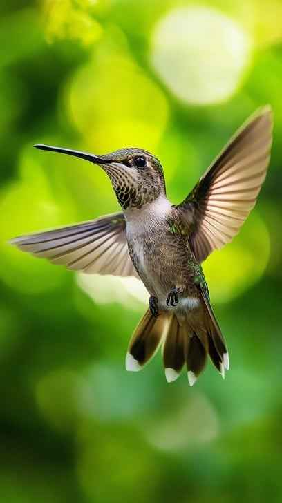 Hovering Hummingbird Outdoors