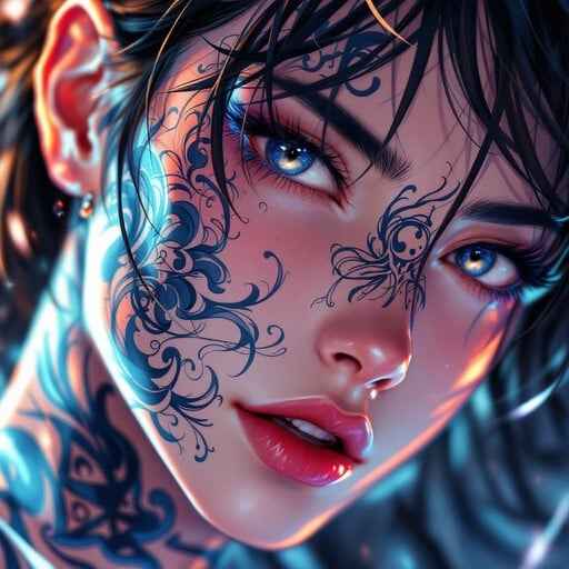 Tattooed Anime Beauty
