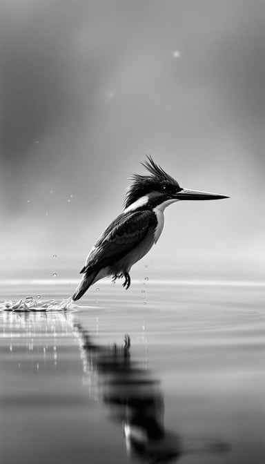 Kingfisher Diving Reflection