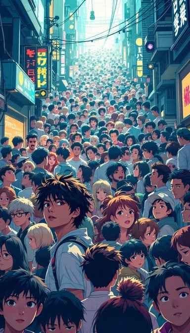 Crowded Anime Street Crowded Anime Street
