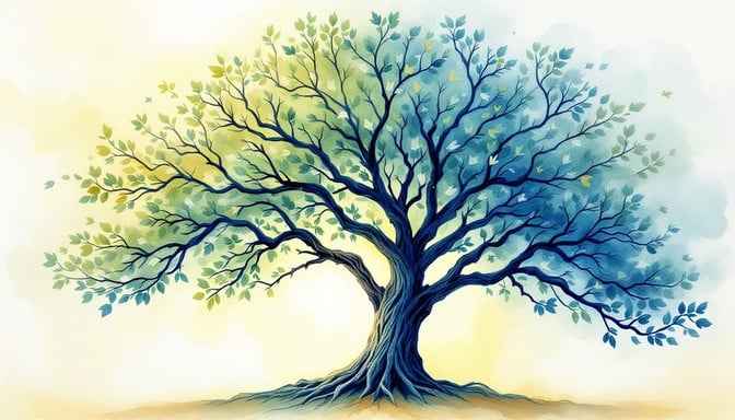 Mystical Watercolor Tree