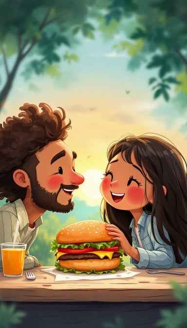 Burger Sharing Joy Burger Sharing Joy