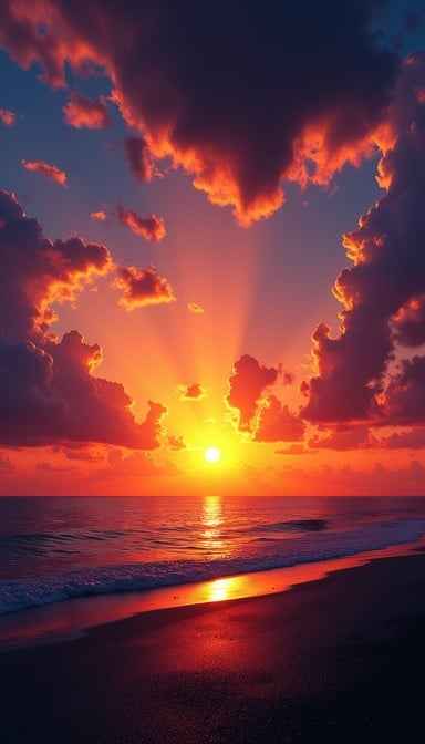 Fiery Ocean Sunset