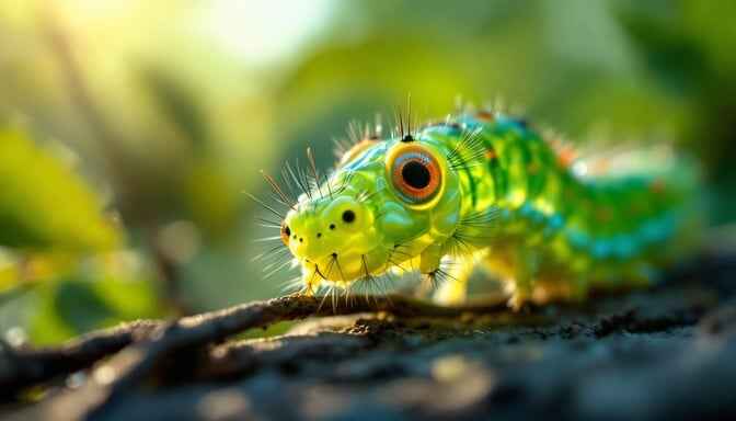 Glowing Green Caterpillar Glowing Green Caterpillar