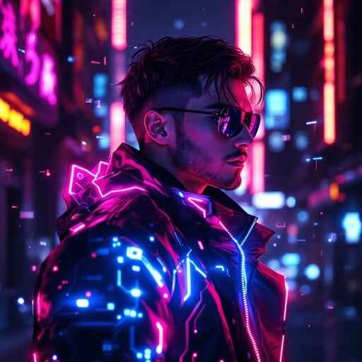Neon Cyberpunk Warrior