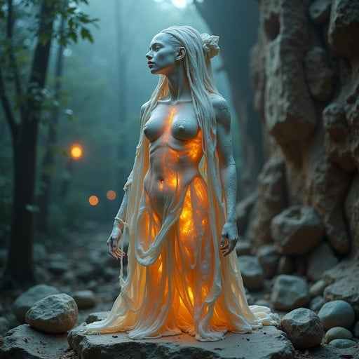 Glowing Forest Statue