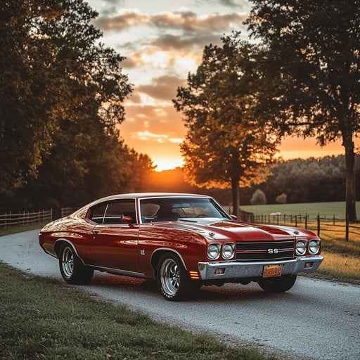 Vintage Car Sunset