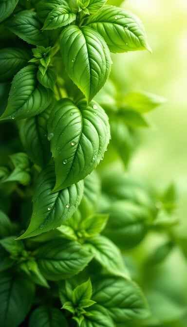 Glistening Green Basil