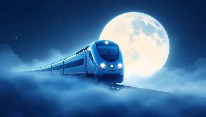 Moonlit Train Journey