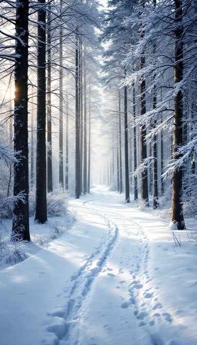 Snowy Forest Path