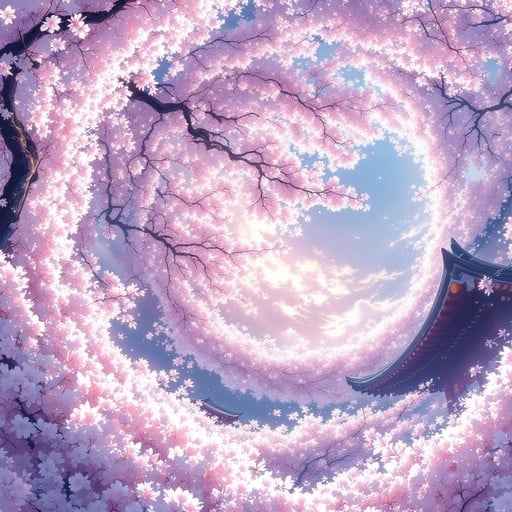 Spiraling Cherry Blossoms