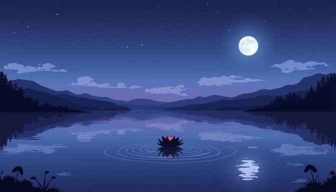 Moonlit Lotus Silhouette Moonlit Lotus Silhouette