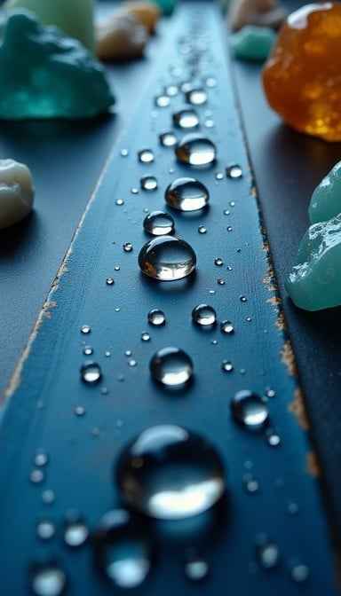 Droplets On Blue