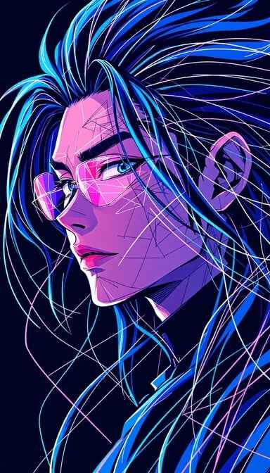 Geometric Anime Portrait
