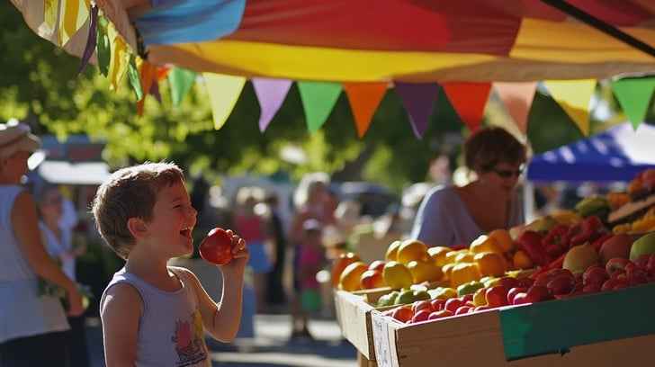 Boy enjoying apple Boy enjoying apple