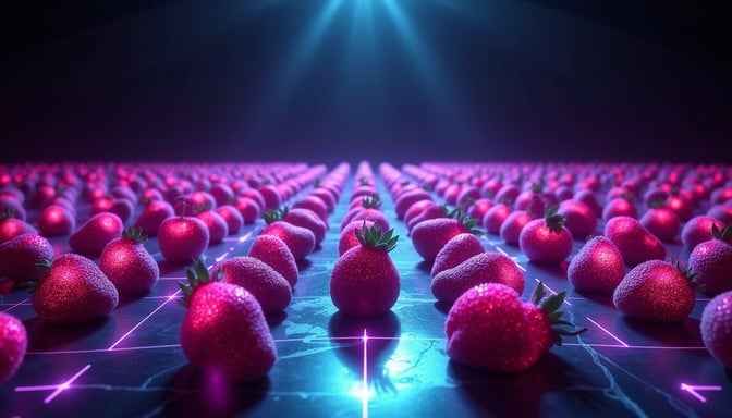 Neon Fruit Grid