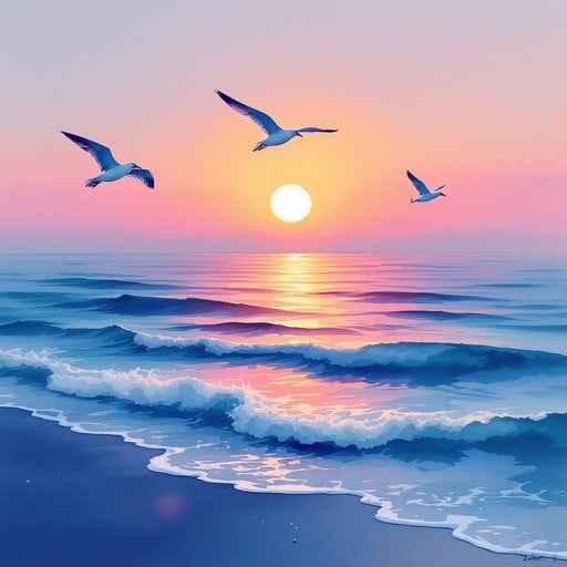 Peaceful Sunset Flight