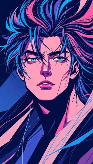 Neon Anime Portrait