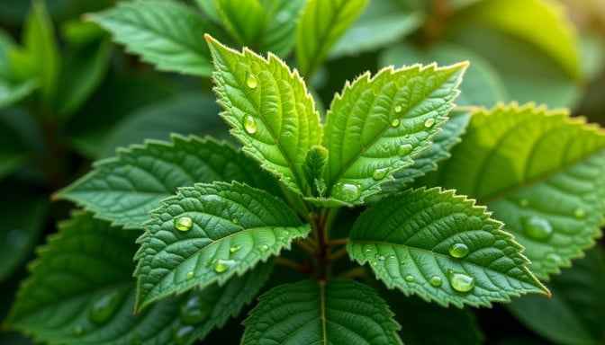 Dewy Mint Leaves Dewy Mint Leaves