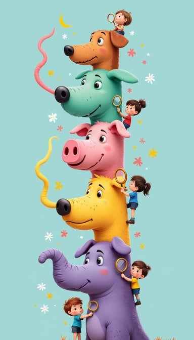 Playful Animal Tower