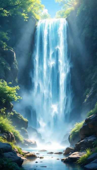 Magical Anime Waterfall