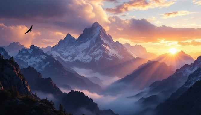 Majestic Mountain Sunset