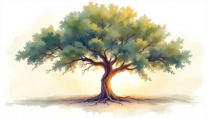 Majestic Oak Watercolor