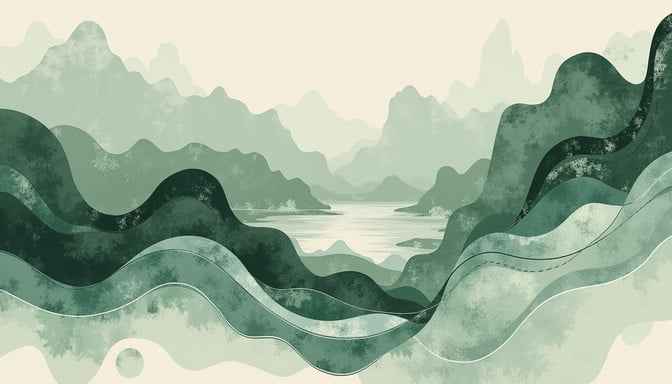 Misty Asian Landscape
