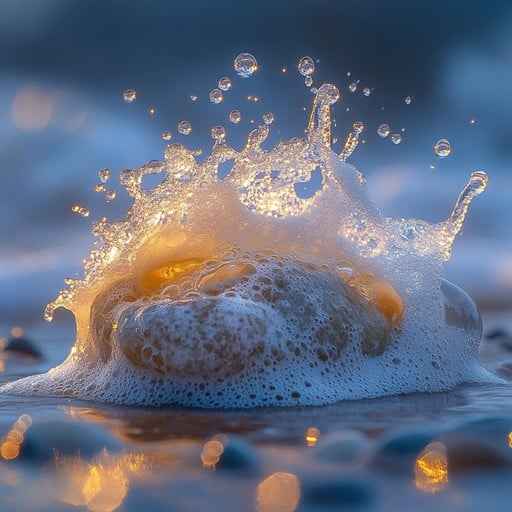 Splashing water droplets