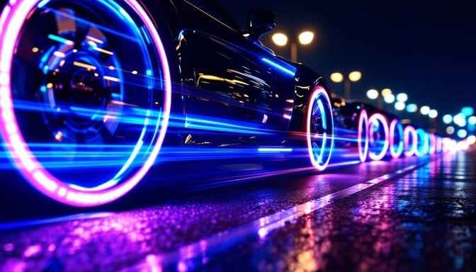 Neon Wheel Symphony