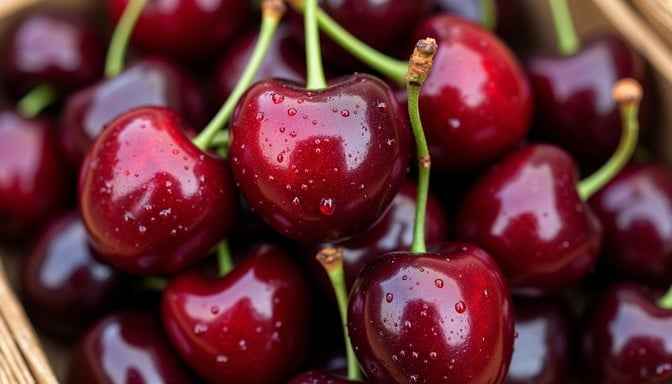 Glistening Ruby Cherries